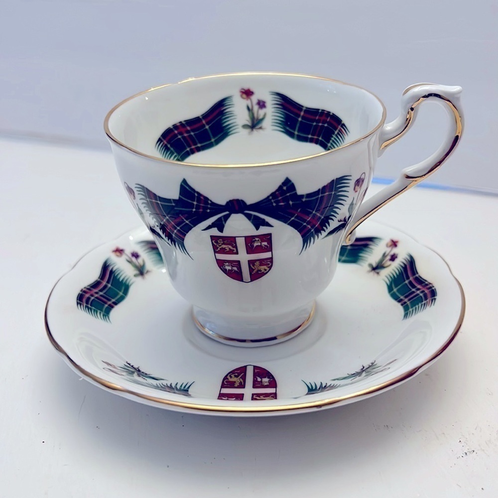 Royal Adderley Newfoundland Tartan Fine Bone China Teacup and Saucer England